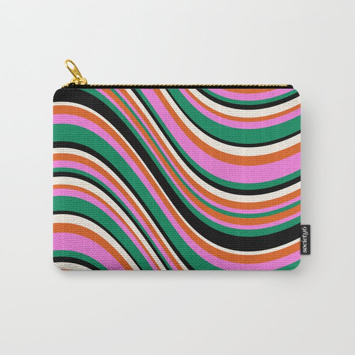 Wavy Stripes XIV - Bold Retro Carry All Pouch Gallery Image 1
