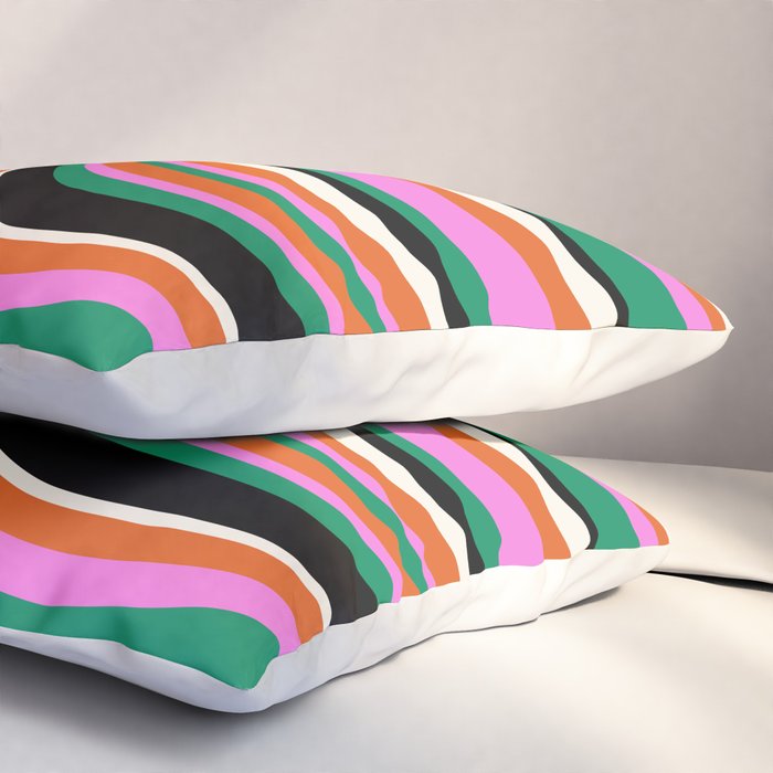 Wavy Stripes XIV - Bold Retro Pillow Sham Gallery Image 3