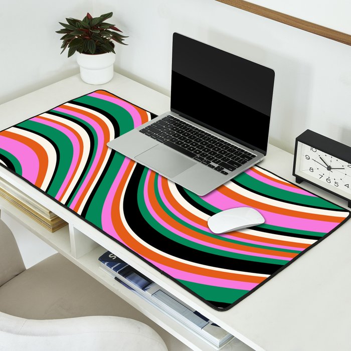 Wavy Stripes XIV - Bold Retro Desk Mat Gallery Image 2