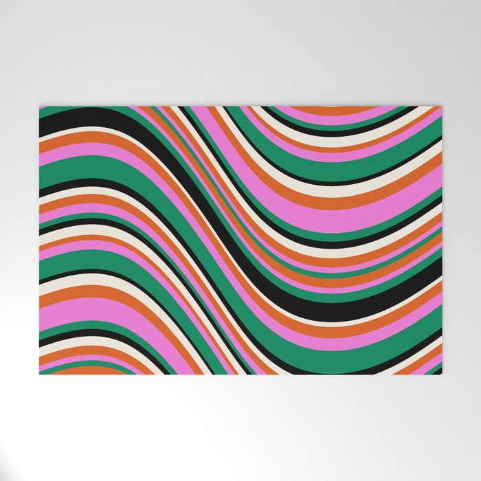 Wavy Stripes XIV - Bold Retro Welcome Mat Gallery Image 1