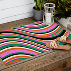 Wavy Stripes XIV - Bold Retro Outdoor Rug Gallery Image 2