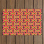 Retro Crimson Ceramic Outdoor Rug Gallery Image 1