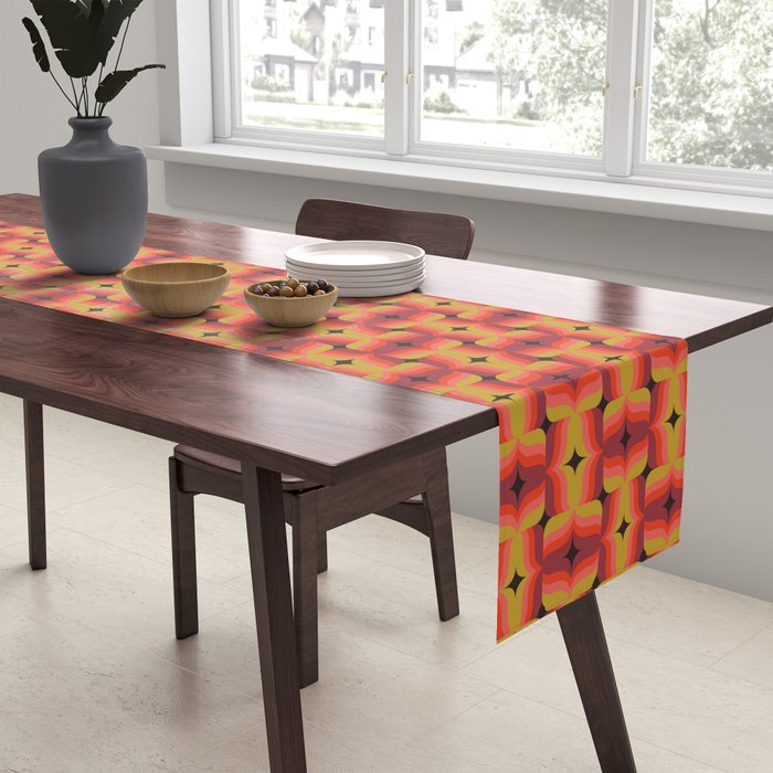 Retro Crimson Ceramic Table Runner Gallery Image 2
