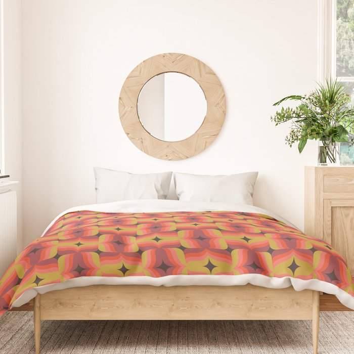 Retro Crimson Ceramic Duvet Cover Gallery Image 3