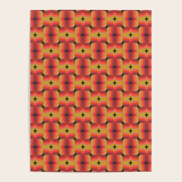 Retro Crimson Ceramic Poster Gallery Image 1