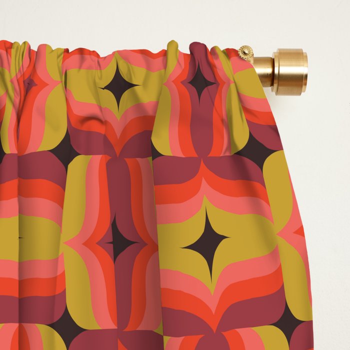 Retro Crimson Ceramic Window Curtain Gallery Image 2