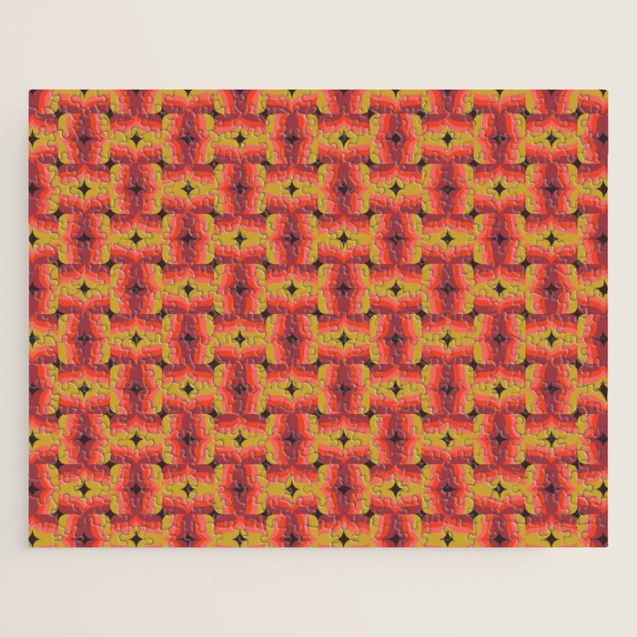 Retro Crimson Ceramic Jigsaw Puzzle Gallery Image 1