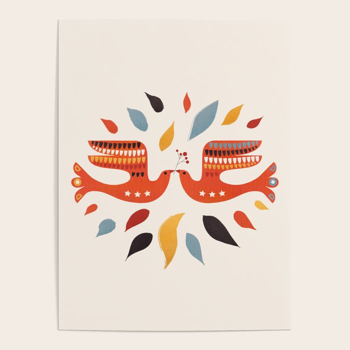 A Pair Of Festive Birds Poster Gallery Image 1