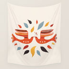 A Pair Of Festive Birds Wall Tapestry Gallery Image 4