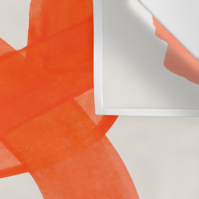Mid Century Modern Abstract Painting Orange Watercolor Brush Strokes Wall Tapestry Gallery Image 3