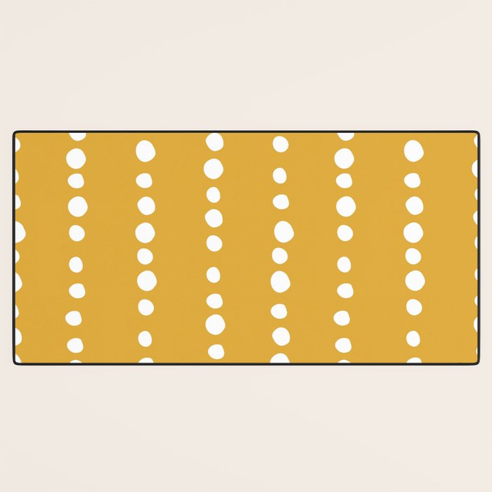 Spotted, Mustard Yellow, Boho Prints Desk Mat Gallery Image 3