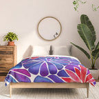 Water Lilies - Indigo & Red Palette Comforter Gallery Image 3