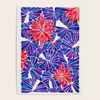 Water Lilies - Indigo & Red Palette Poster Gallery Image 4