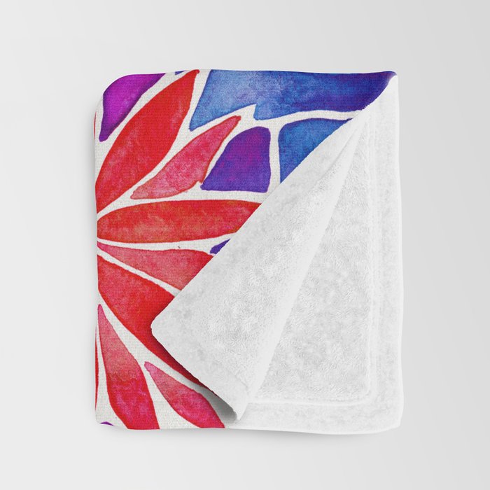 Water Lilies - Indigo & Red Palette Throw Blanket Gallery Image 3