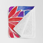 Water Lilies - Indigo & Red Palette Throw Blanket Gallery Image 3