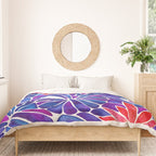 Water Lilies - Indigo & Red Palette Duvet Cover Gallery Image 3