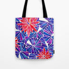 Water Lilies - Indigo & Red Palette Tote Bag Gallery Image 1