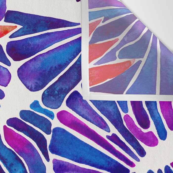 Water Lilies - Indigo & Red Palette Wall Tapestry Gallery Image 3