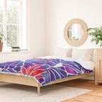Water Lilies - Indigo & Red Palette Duvet Cover Gallery Image 2