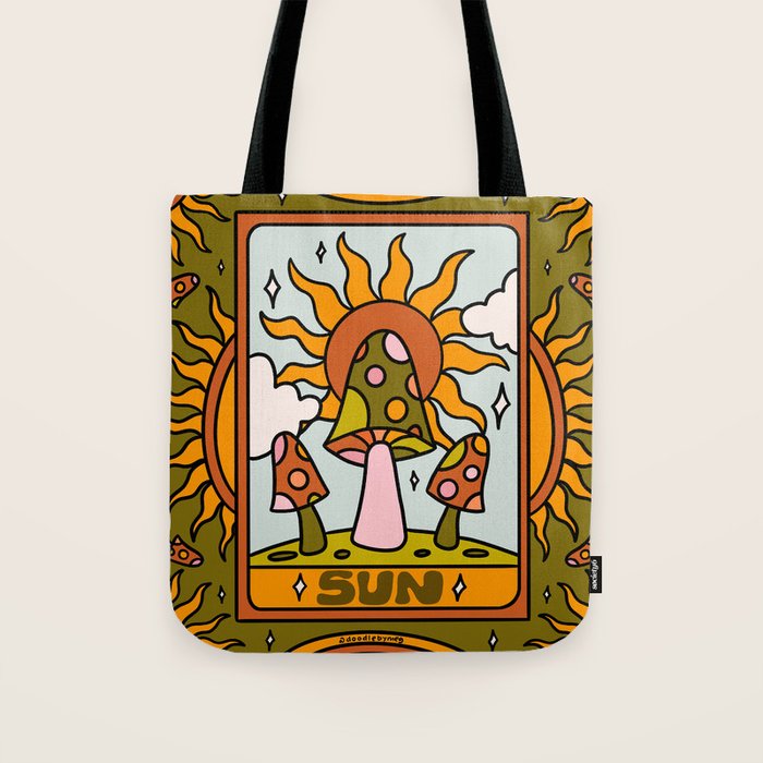 19. Sun Tarot Mushroom Tote Bag Gallery Image 1
