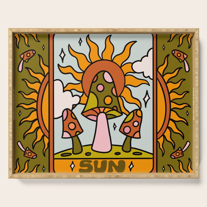 19. Sun Tarot Mushroom Serving Tray Gallery Image 1