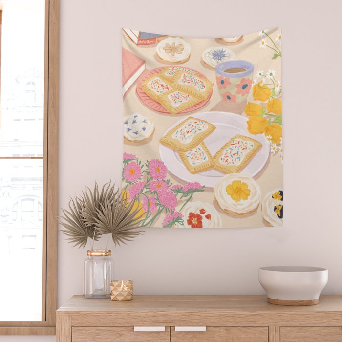 Floral Cookies  Wall Tapestry Gallery Image 2