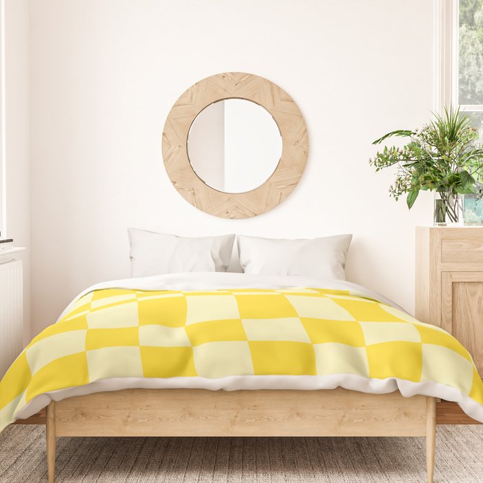 Bauhaus Series: Yellow Distorted Check Duvet Cover Gallery Image 3