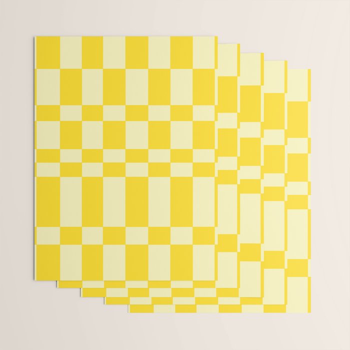 Bauhaus Series: Yellow Distorted Check Wrapping Paper Gallery Image 3