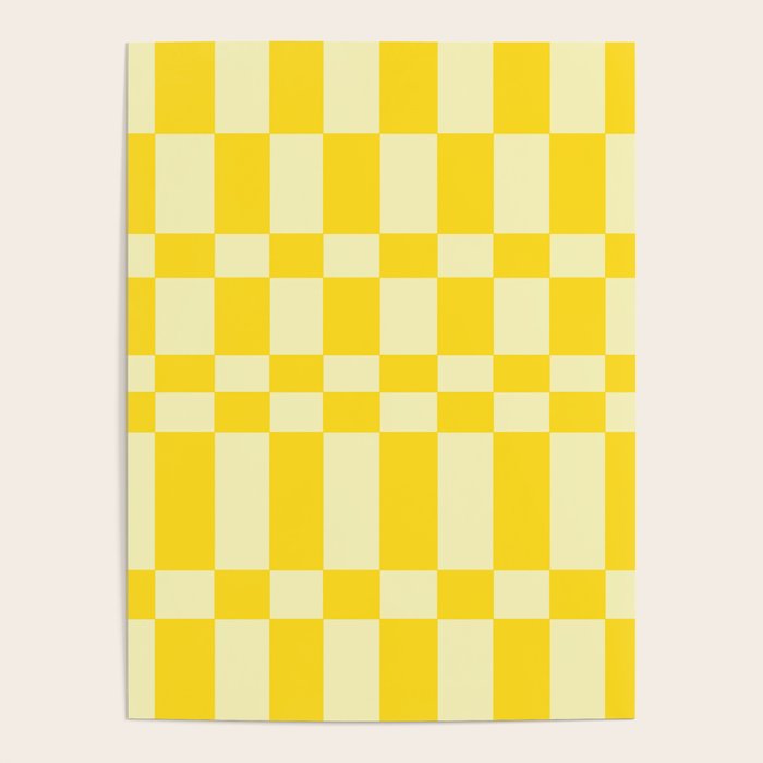 Bauhaus Series: Yellow Distorted Check Poster Gallery Image 4