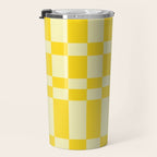 Bauhaus Series: Yellow Distorted Check Travel Mug Gallery Image 3