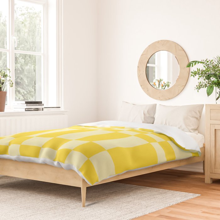 Bauhaus Series: Yellow Distorted Check Duvet Cover Gallery Image 2