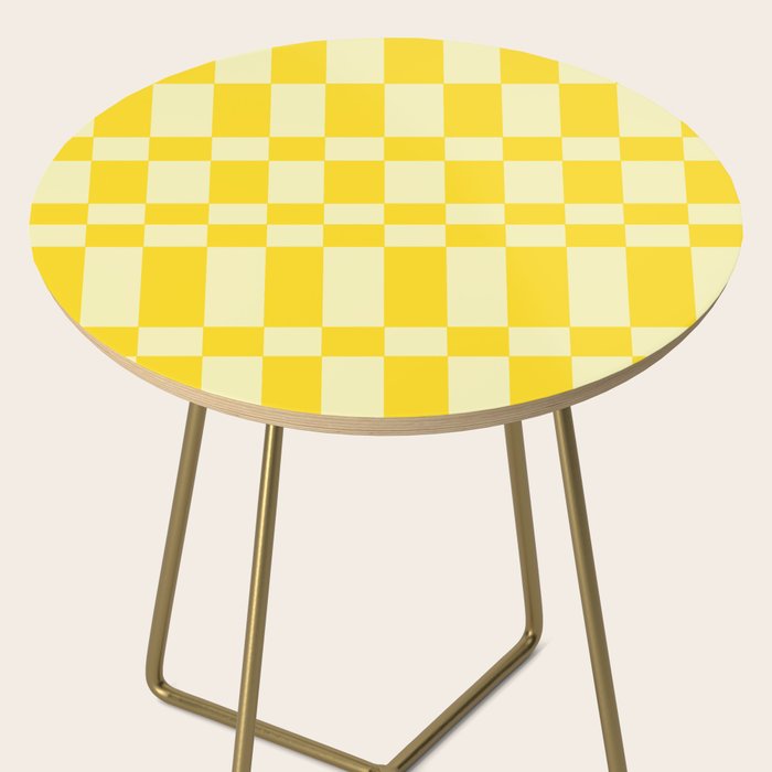 Bauhaus Series: Yellow Distorted Check Side Table Gallery Image 2
