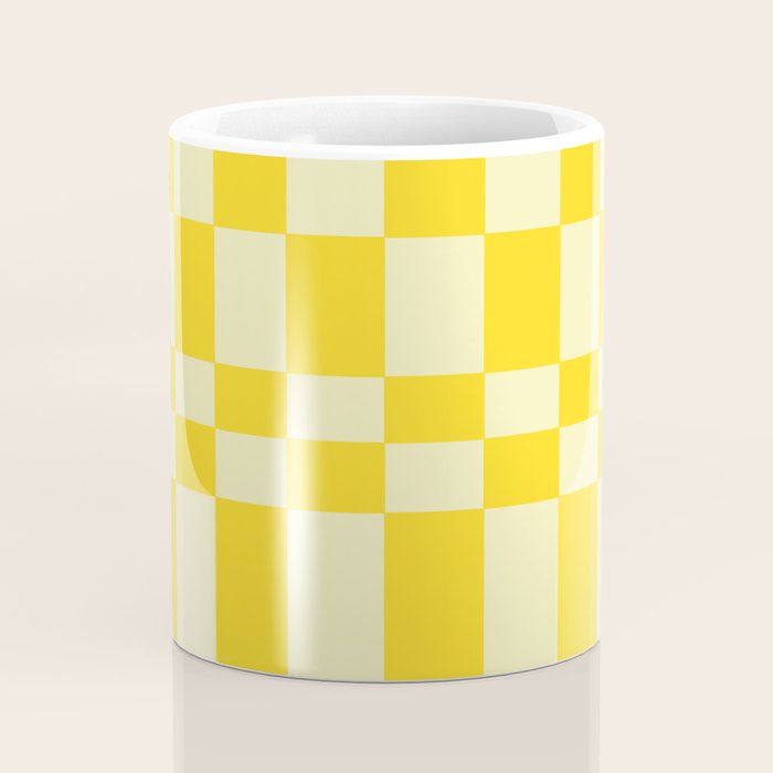 Bauhaus Series: Yellow Distorted Check Coffee Mug Gallery Image 4
