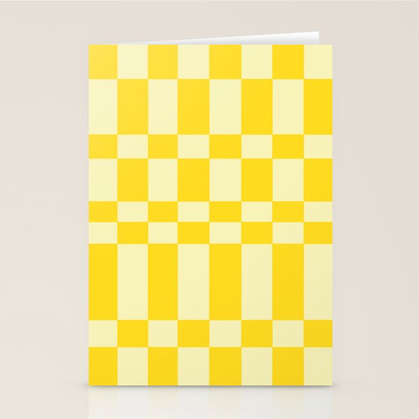 Bauhaus Series: Yellow Distorted Check Stationery Card Gallery Image 2