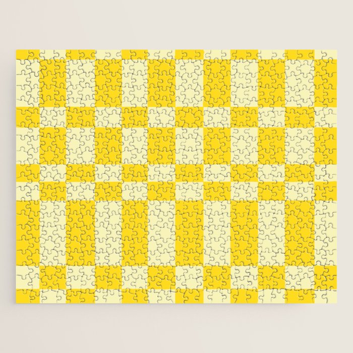Bauhaus Series: Yellow Distorted Check Jigsaw Puzzle Gallery Image 1