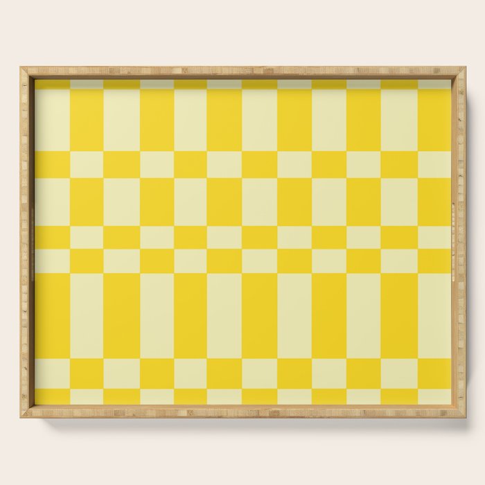 Bauhaus Series: Yellow Distorted Check Serving Tray Gallery Image 1