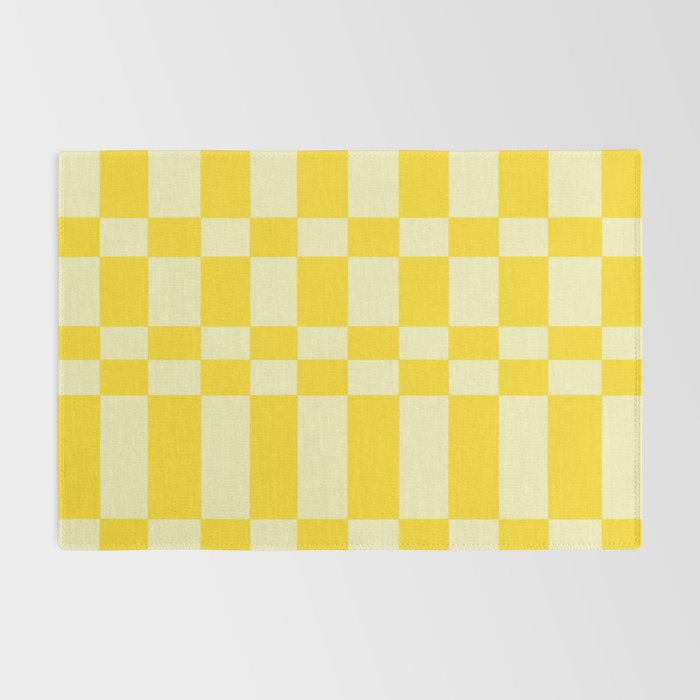 Bauhaus Series: Yellow Distorted Check Rug Gallery Image 2