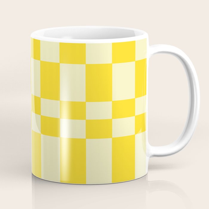 Bauhaus Series: Yellow Distorted Check Coffee Mug Gallery Image 1