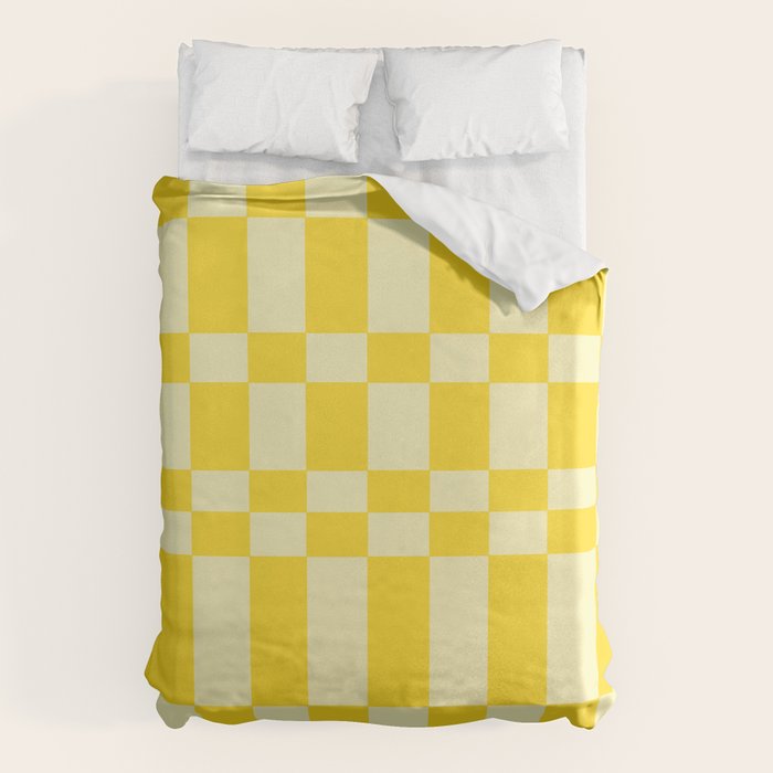 Bauhaus Series: Yellow Distorted Check Duvet Cover Gallery Image 6