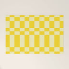 Bauhaus Series: Yellow Distorted Check Welcome Mat Gallery Image 1