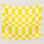 Bauhaus Series: Yellow Distorted Check Wall Tapestry Gallery Image 4