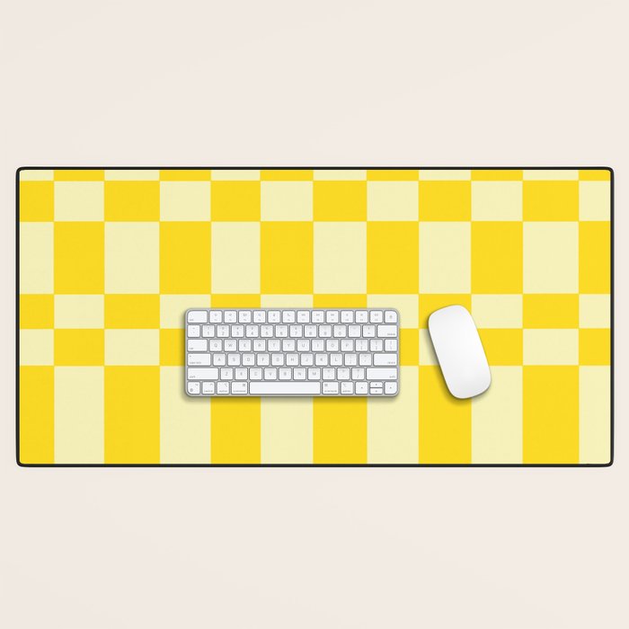 Bauhaus Series: Yellow Distorted Check Desk Mat Gallery Image 1