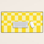 Bauhaus Series: Yellow Distorted Check Desk Mat Gallery Image 1
