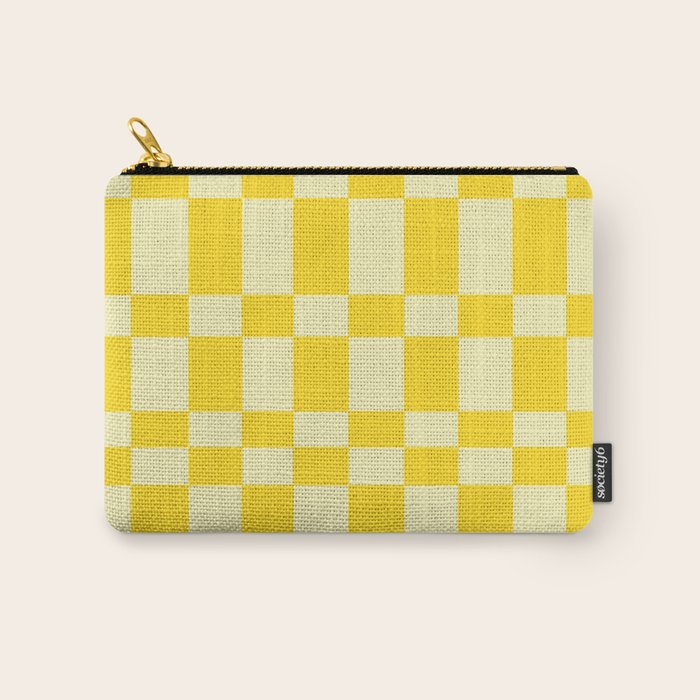 Bauhaus Series: Yellow Distorted Check Carry All Pouch Gallery Image 1