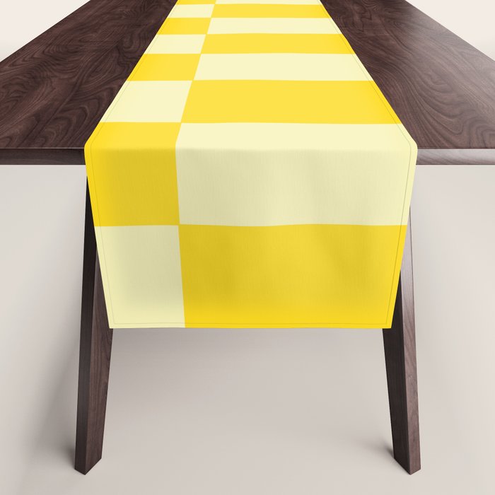 Bauhaus Series: Yellow Distorted Check Table Runner Gallery Image 1
