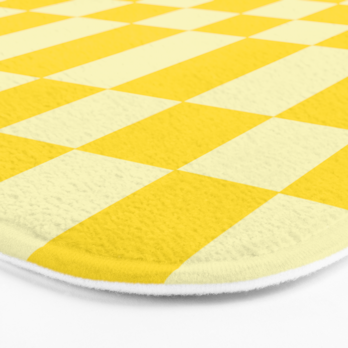 Bauhaus Series: Yellow Distorted Check Bath Mat Gallery Image 3