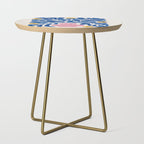 Summer Bloom: Electric Blue Leaves & Golden Poppies Side Table Gallery Image 1