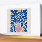 Summer Bloom: Electric Blue Leaves & Golden Poppies Wall Mural Gallery Image 2