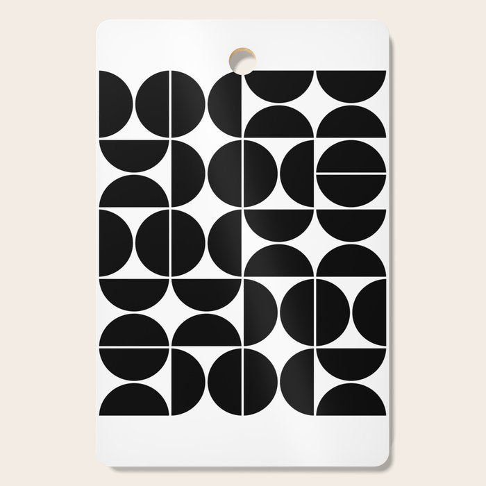 Mid Century Modern Geometric 04 Black Cutting Board Gallery Image 1