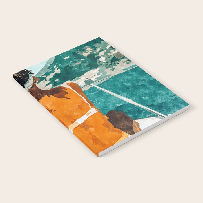 Solo Traveler, Watercolor Black Woman Painting, Travel Tropical Summer Illustration Notebook Gallery Image 2